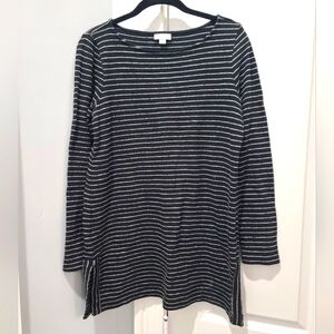 J.jill Striped Cotton Tunic Knit Top